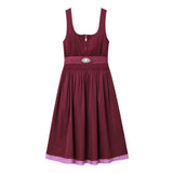 Traditional Dirndl Dress  Purple Velvet with Embellished Apron - Product detail 4
