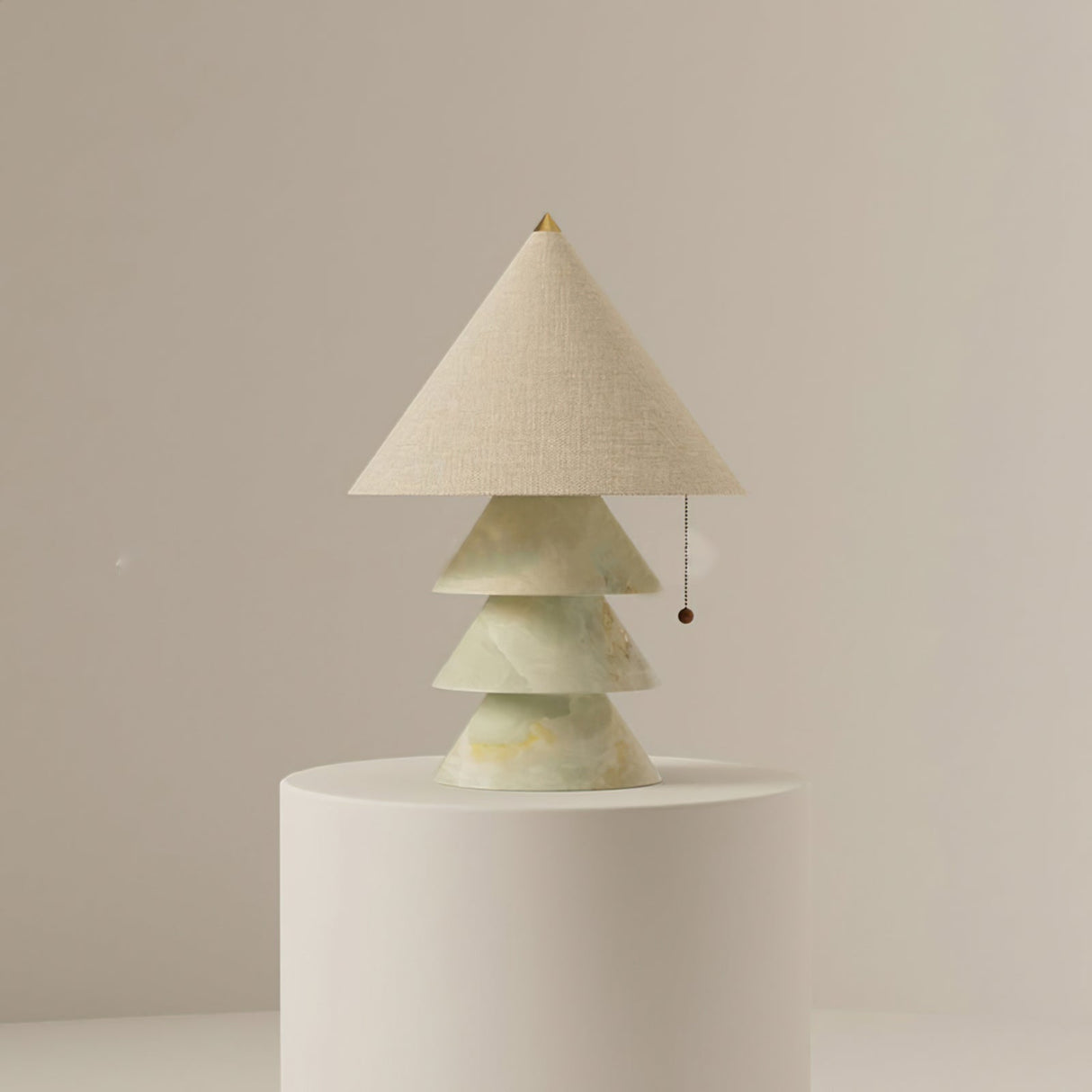 Marble Table Lamp  Tiered Pyramid Design - Detailed view