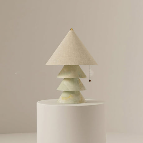 Marble Table Lamp  Tiered Pyramid Design - Detailed view