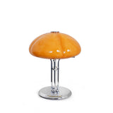 Retro Glass Desk Lamp  Orange Mushroom Shade Chrome Base - Product detail 24