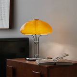 Retro Glass Desk Lamp  Orange Mushroom Shade Chrome Base - Product detail 20