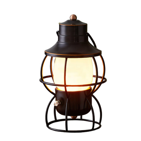 Vintage Railway Table Lamp  Metal Cage LED Lantern - Product detail 7