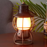 Vintage Railway Table Lamp  Metal Cage LED Lantern - Product detail 6