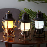 Vintage Railway Table Lamp  Metal Cage LED Lantern - Product detail 4
