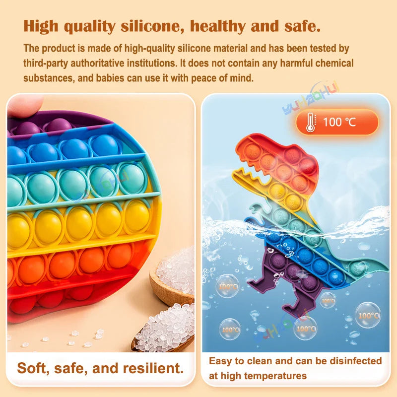 Sensory Pop Fidget Toy  Rainbow Animal Shapes Design - Product detail 6