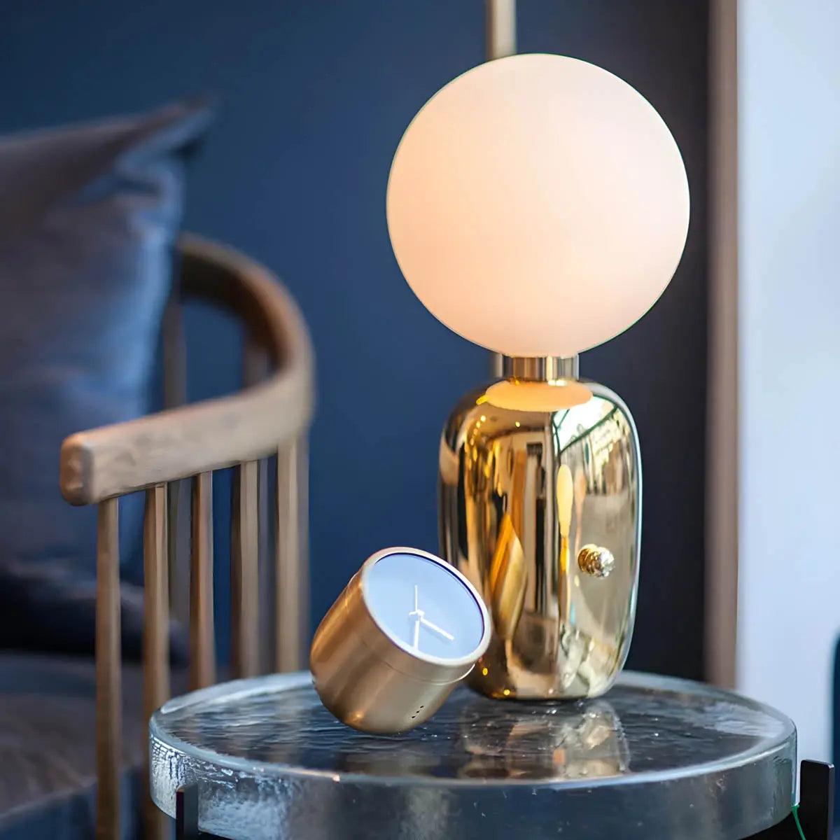 Modern Globe Table Lamp  Polished Gold Base Design - Product detail 12