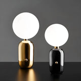 Modern Table Lamp  Metallic Base with Globe Shade - Product showcase