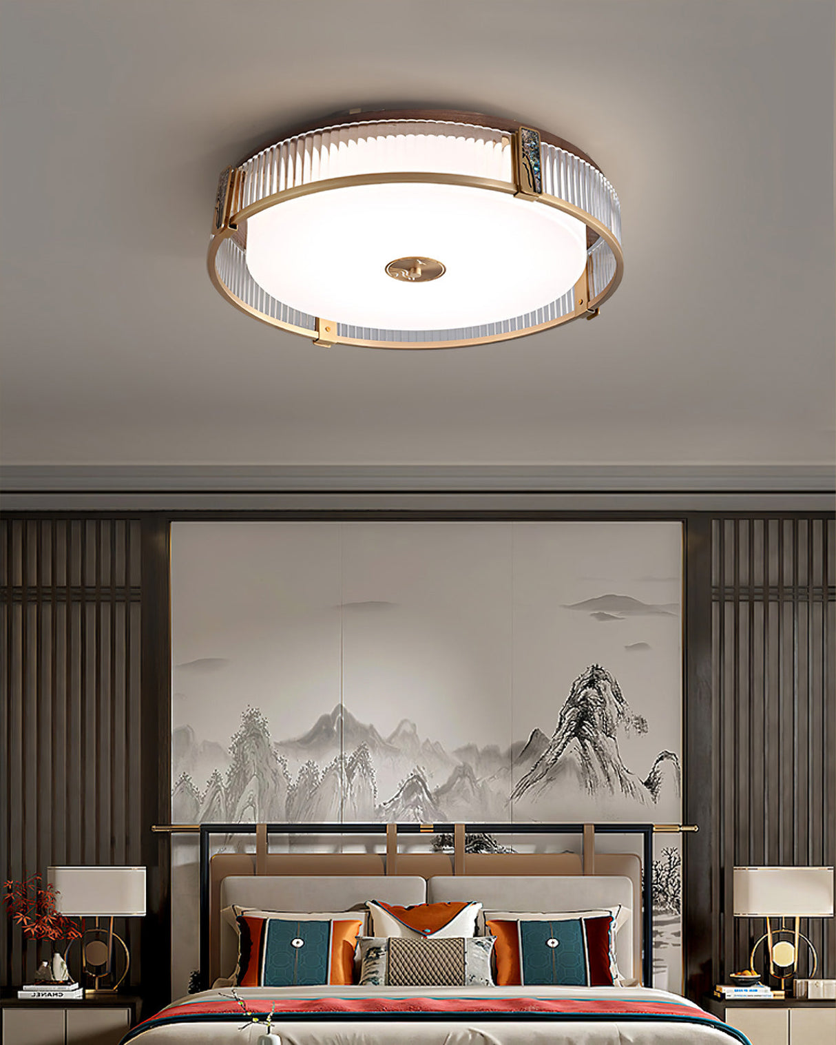 Modern Ceiling Light  Brass Frame With Acrylic Shade - Product detail 8