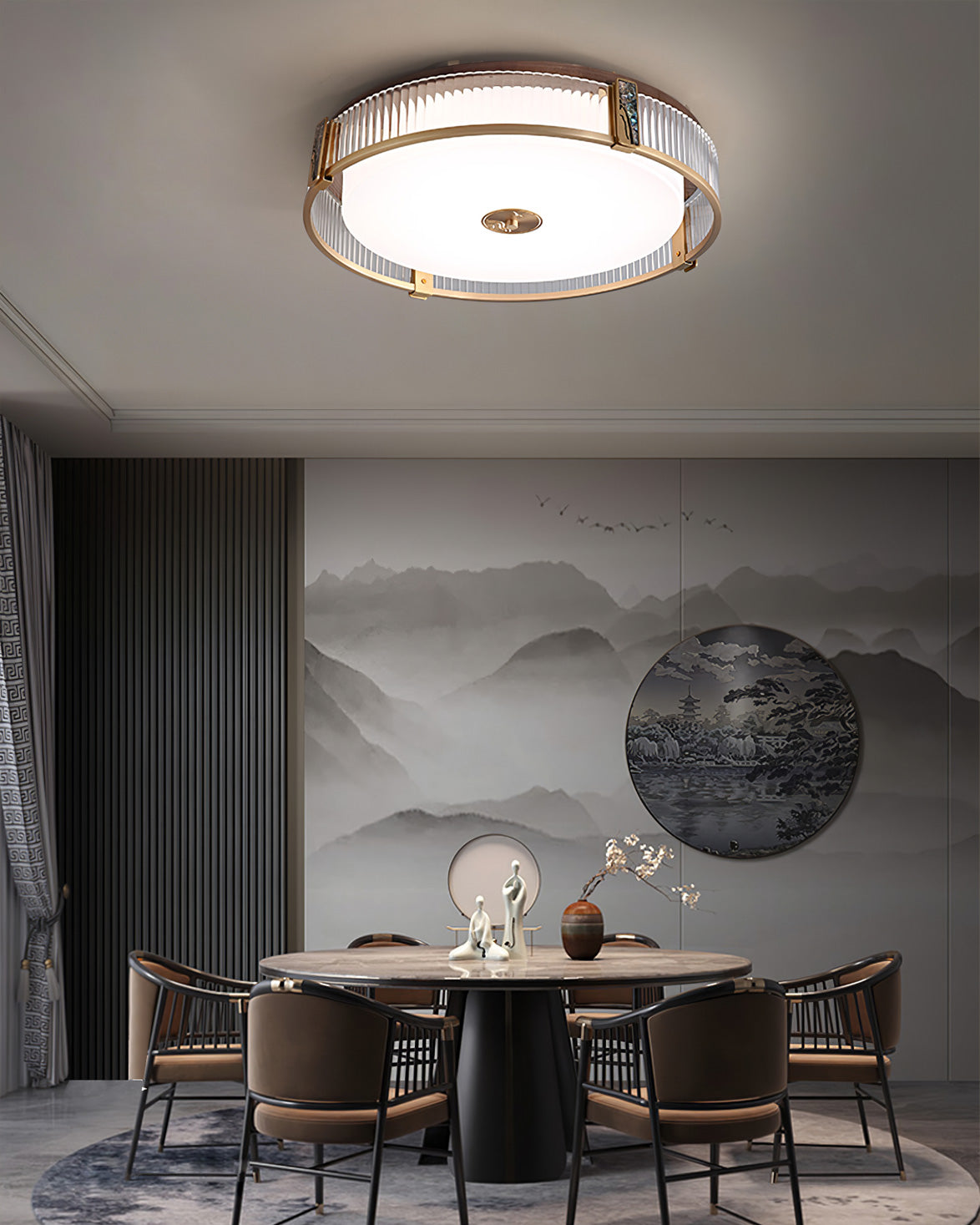 Modern Ceiling Light  Brass Frame With Acrylic Shade - Product detail 7