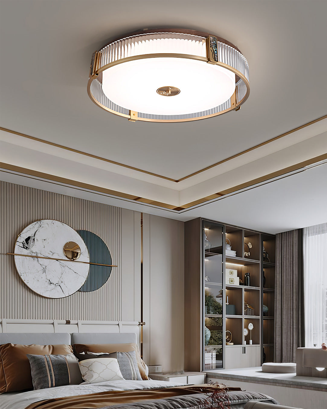 Modern Ceiling Light  Brass Frame With Acrylic Shade - Product detail 5