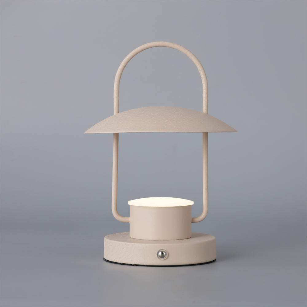 Portable LED Table Lamp  Rechargeable Metal Lantern Design - Detailed view