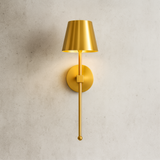 Modern Wall Sconce  Brushed Gold Metal Wireless Design - Product showcase