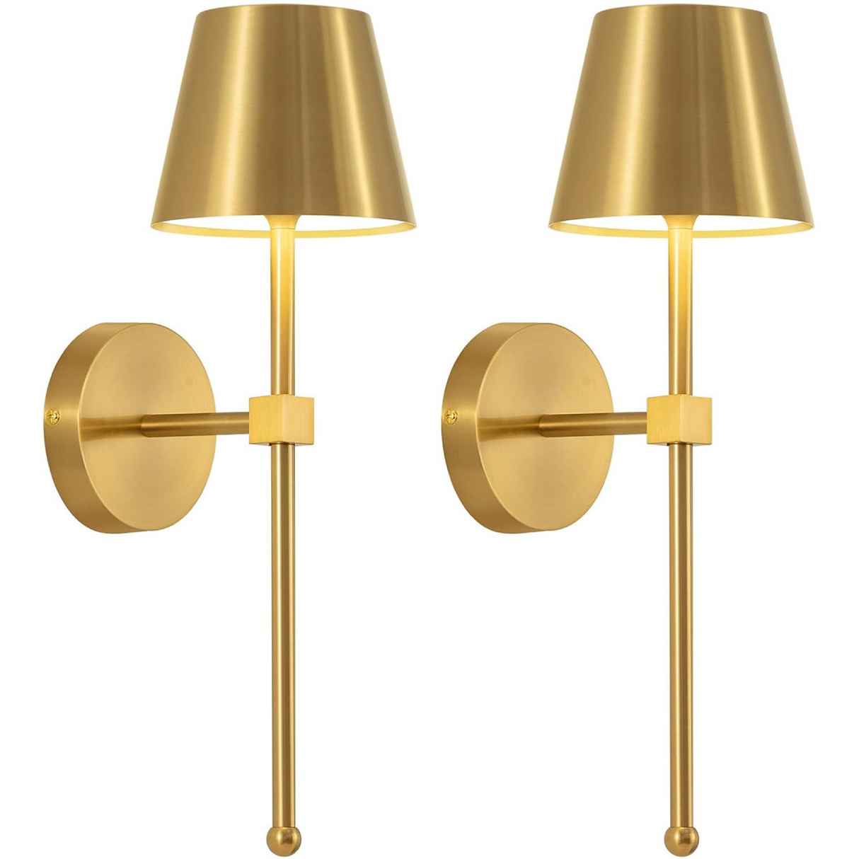 Modern Wall Sconce  Brushed Gold Metal Wireless Design - Product detail 6