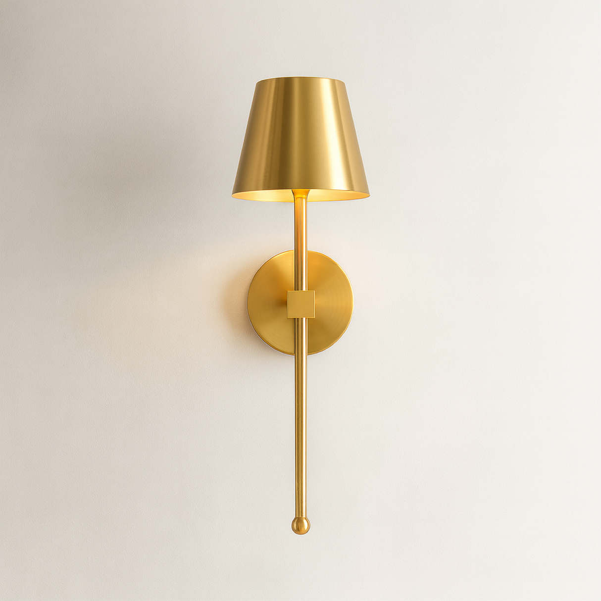 Modern Wall Sconce  Brushed Gold Metal Wireless Design - Product detail 8