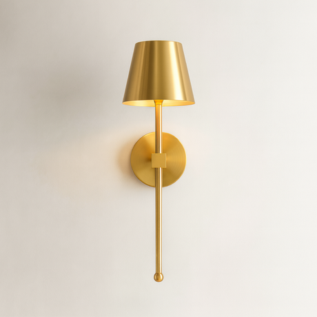 Modern Wall Sconce  Brushed Gold Metal Wireless Design - Product detail 8