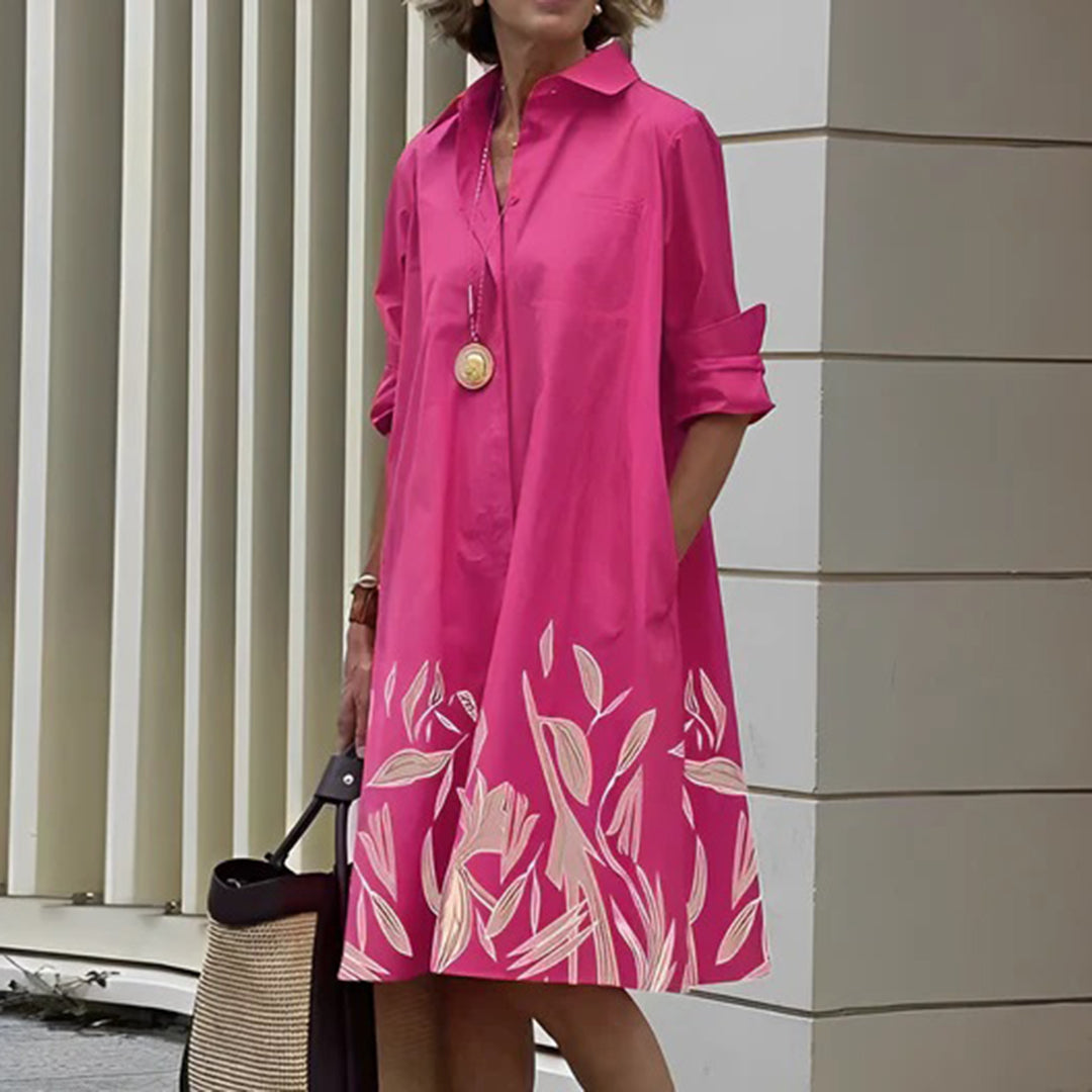 Classic Long Sleeve Dress  Elegant A-Line Silhouette - Product detail 13