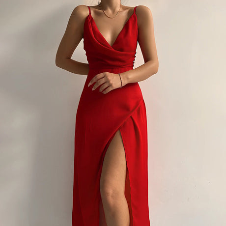 Elegant Evening Dress  Sage Green Fitted Gown With Side Slit - Product detail 16