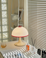 Retro Table Lamp  White Dome with Red Trim - Product detail 11