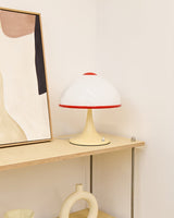Retro Table Lamp  White Dome with Red Trim - Product detail 12