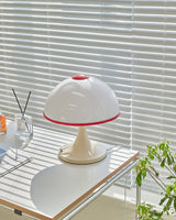 Retro Table Lamp  White Dome with Red Trim - Product detail 20