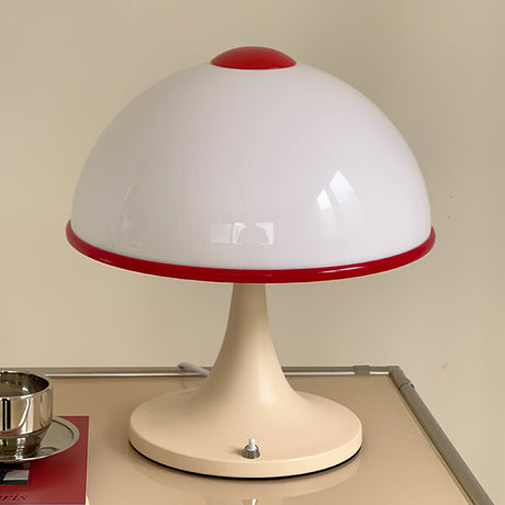 Retro Table Lamp  White Dome with Red Trim - Product detail 23