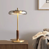 Modern LED Table Lamp  Glass Dome With Wood Accent - Product detail 8