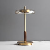 Modern LED Table Lamp  Glass Dome With Wood Accent - Product detail 11
