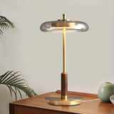 Modern LED Table Lamp  Glass Dome With Wood Accent - Product detail 13