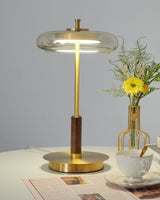 Modern LED Table Lamp  Glass Dome With Wood Accent - Product detail 34