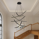 Modern LED Chandelier  Curved Geometric Design - Product example