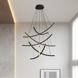 Modern LED Chandelier  Curved Geometric Design - Product detail 4