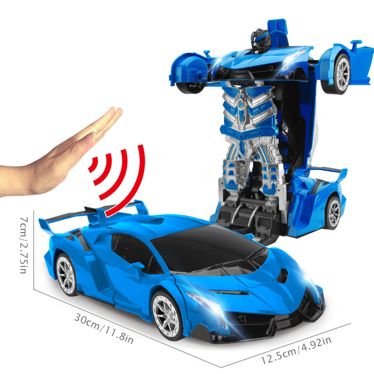 Interactive RC Robot Car  LED Light  Sound Transforming Toy - Detailed view