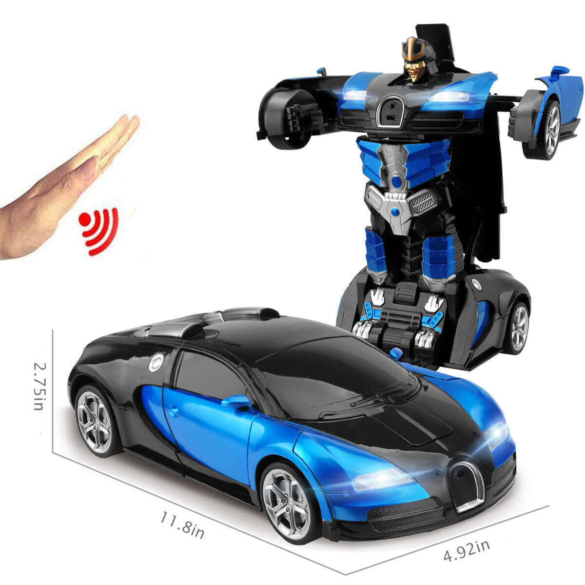 Interactive RC Robot Car  LED Light  Sound Transforming Toy - Product detail 4