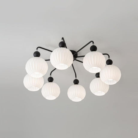 Modern Glass Ceiling Light  Ribbed Shades With Sage Frame - Product detail 33