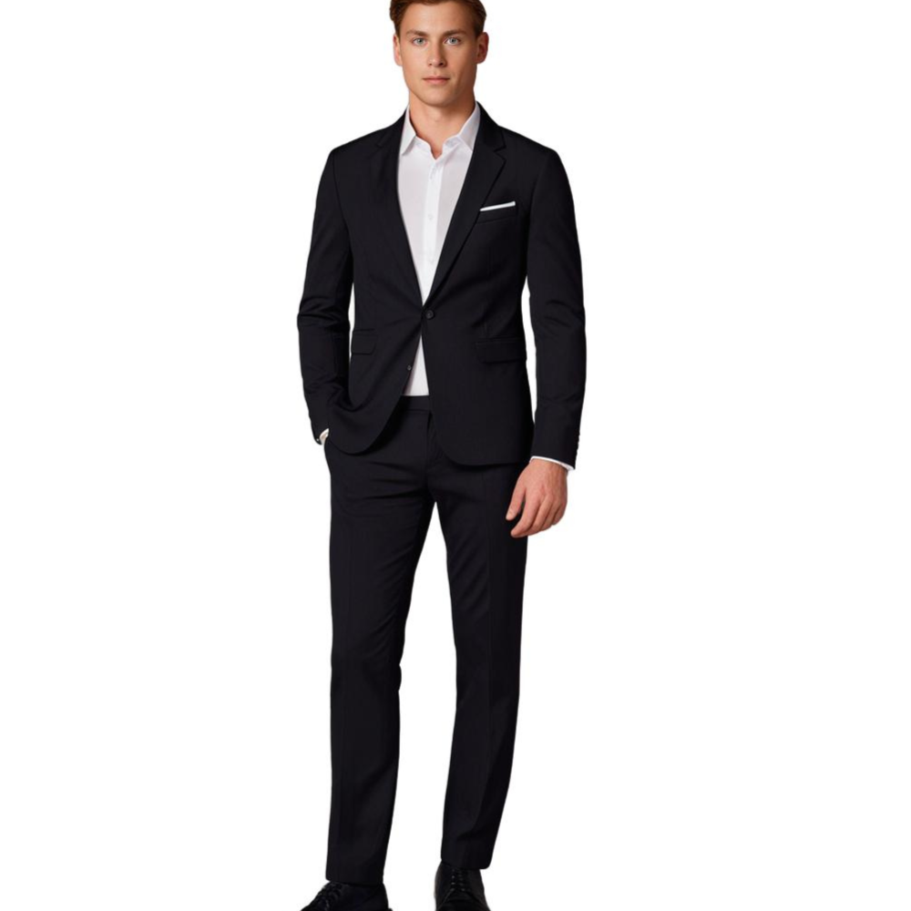 Modern Slim Fit Suit  Premium Navy Business Attire - Detailed view