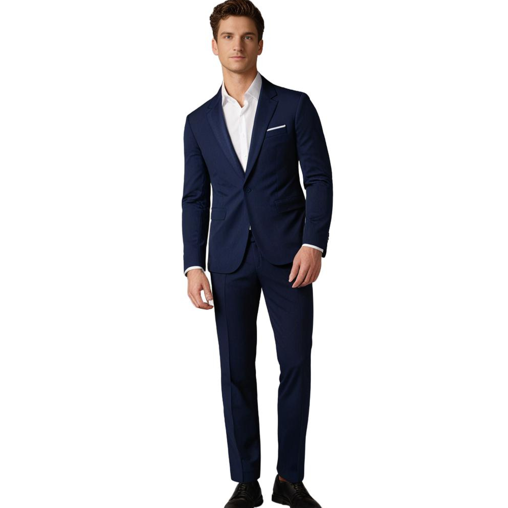 Modern Slim Fit Suit  Premium Navy Business Attire - Product showcase
