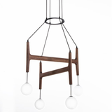 Modern Pendant Light  Dual Globe Wood Frame Design - Product detail 7