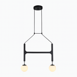 Modern Pendant Light  Dual Globe Wood Frame Design - Product detail 8