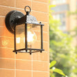 Traditional Outdoor Wall Lantern  Black Metal Glass Sconce - Product detail 4
