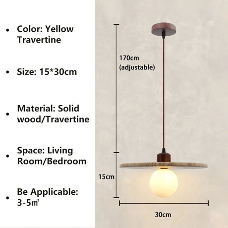 Modern Stone Pendant Light  Wabi Sabi Natural Design - Product detail 12