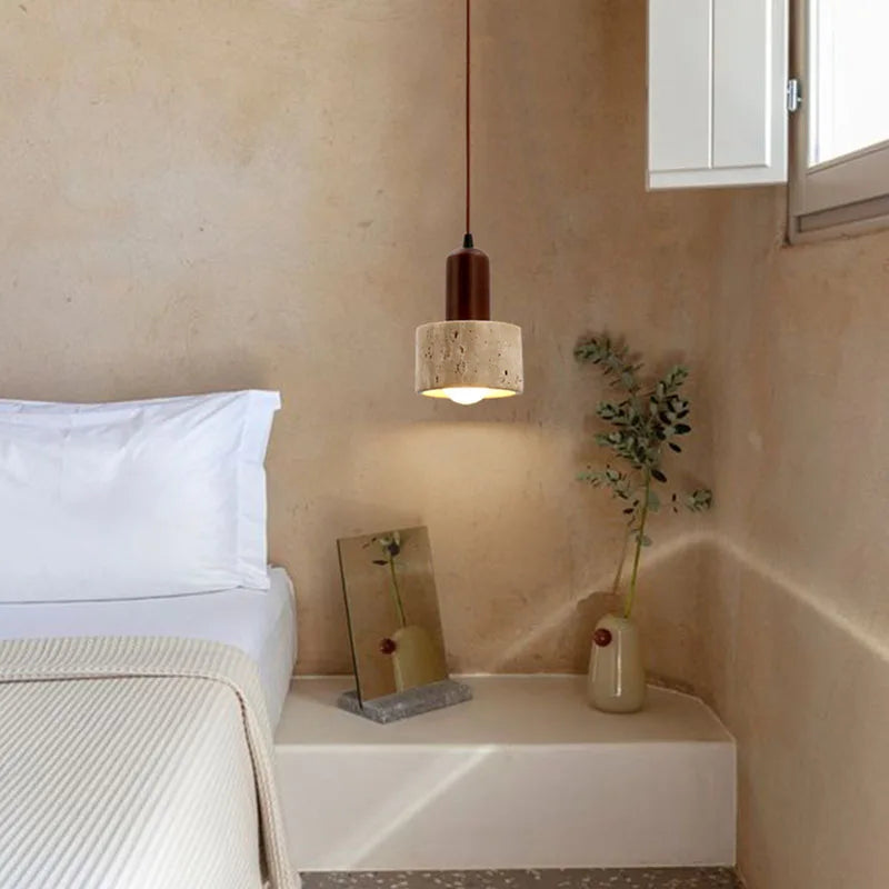 Modern Stone Pendant Light  Wabi Sabi Natural Design - Product showcase