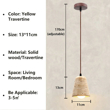 Modern Stone Pendant Light  Wabi Sabi Natural Design - Product detail 9