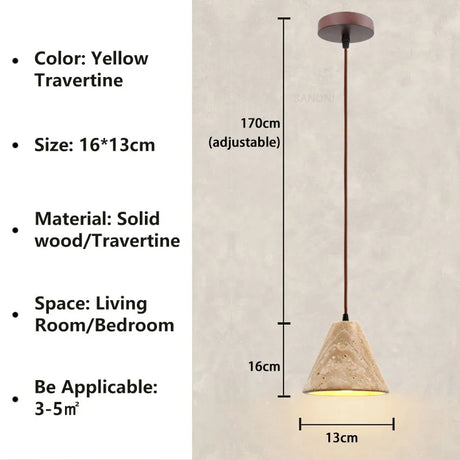 Modern Stone Pendant Light  Wabi Sabi Natural Design - Product detail 11
