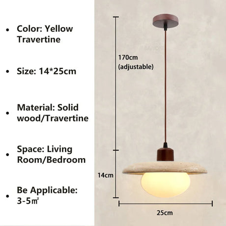 Modern Stone Pendant Light  Wabi Sabi Natural Design - Product detail 13