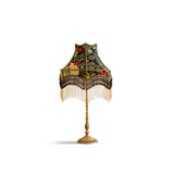 Vintage Table Lamp  Floral Fabric Shade With Beaded Fringe - Product detail 24