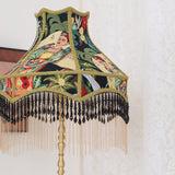 Vintage Table Lamp  Floral Fabric Shade With Beaded Fringe - Product detail 22