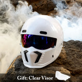 Matte Black Motorcycle Helmet  Retro Full Face Design - Product detail 12
