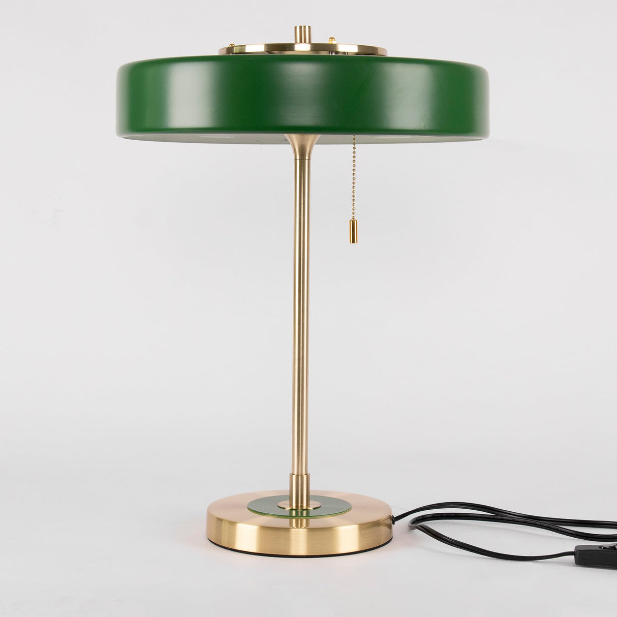 Modern Table Lamp  Green Metal Shade With Brass Accent - Product detail 40
