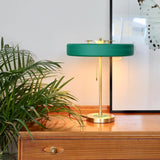Modern Table Lamp  Green Metal Shade With Brass Accent - Product detail 21