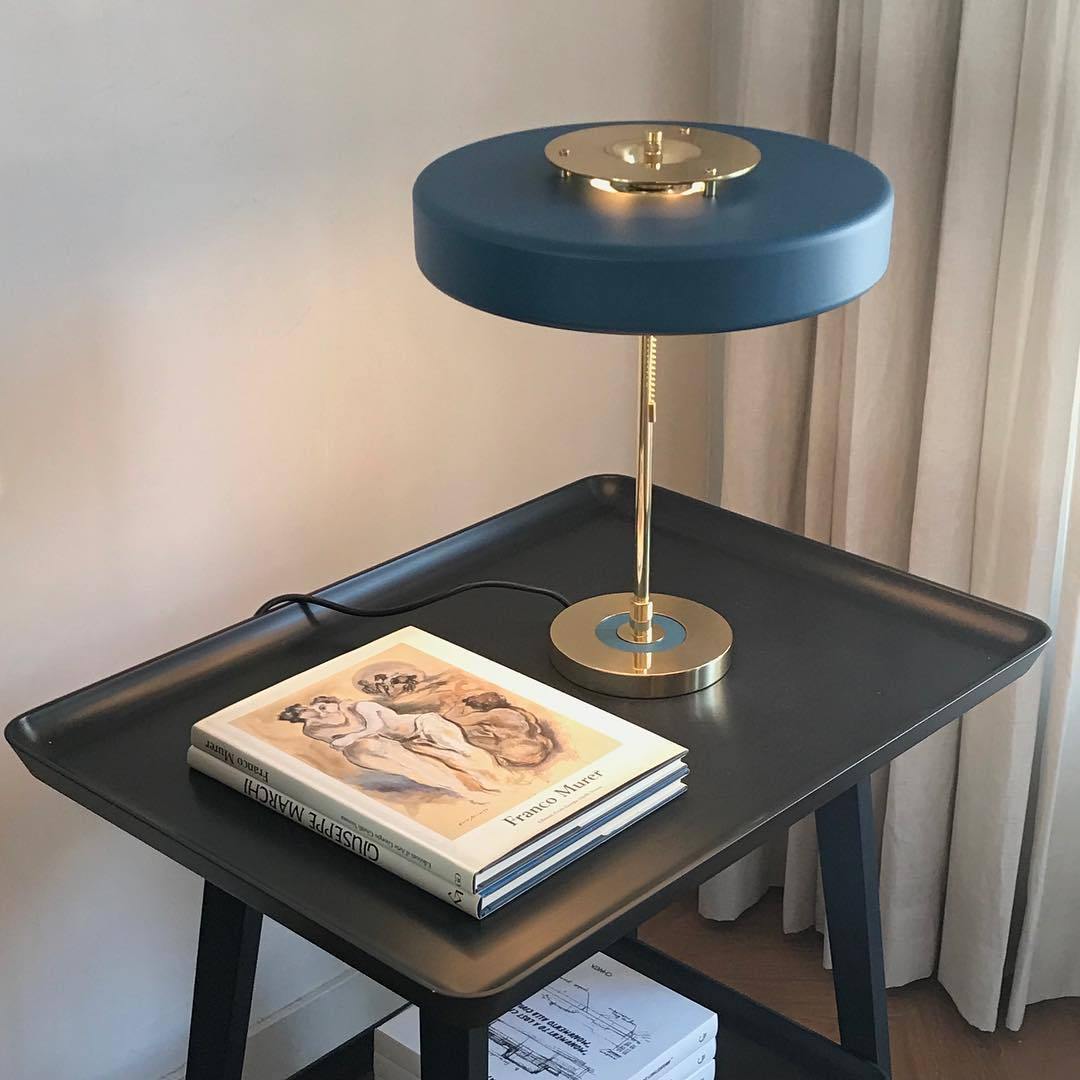 Modern Table Lamp  Green Metal Shade With Brass Accent - Product detail 23